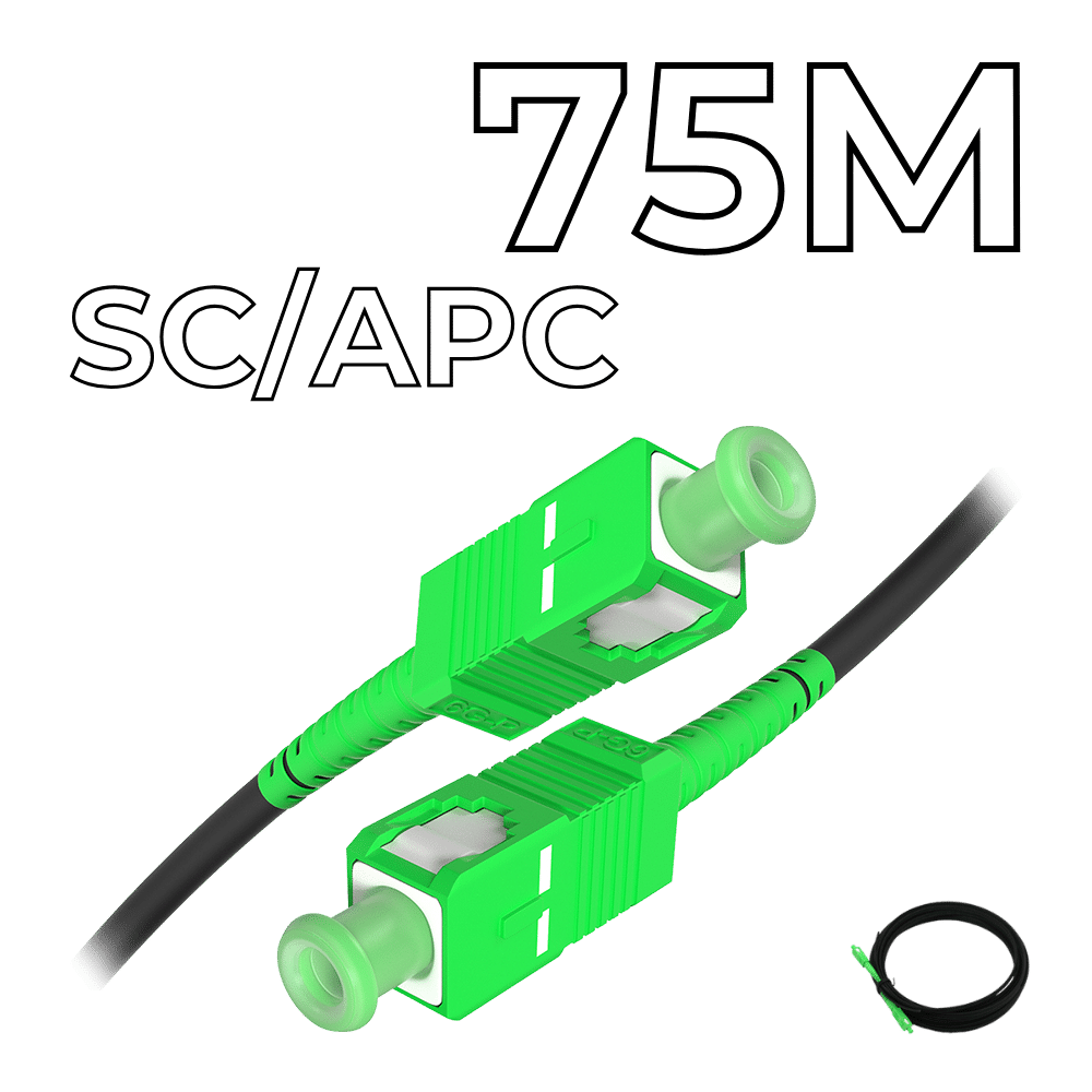Fiber Optic Drop Cable SC/APC Connectors 75M