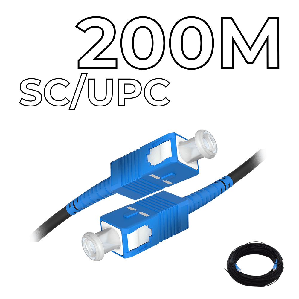 Fiber Optic Drop Cable SC/UPC Connectors 200M