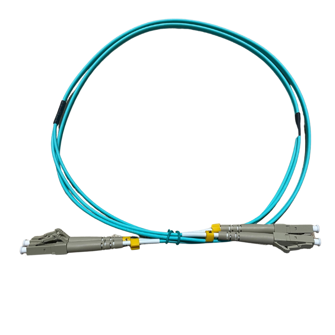Fiber optical patch cord (Fibre Patch Lead Duplex 2.0mm) MM LC-LC OM3 50/125 LSZH Aqua 1Mtr)