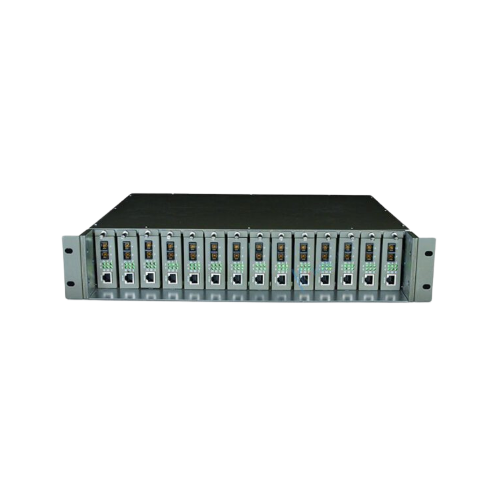 Media Converter Chassis with Dual Power Supplies
