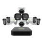Camera set 8pcs 4MP (1 NVR ,6 Bullet Camera , 2 Dome Camera )